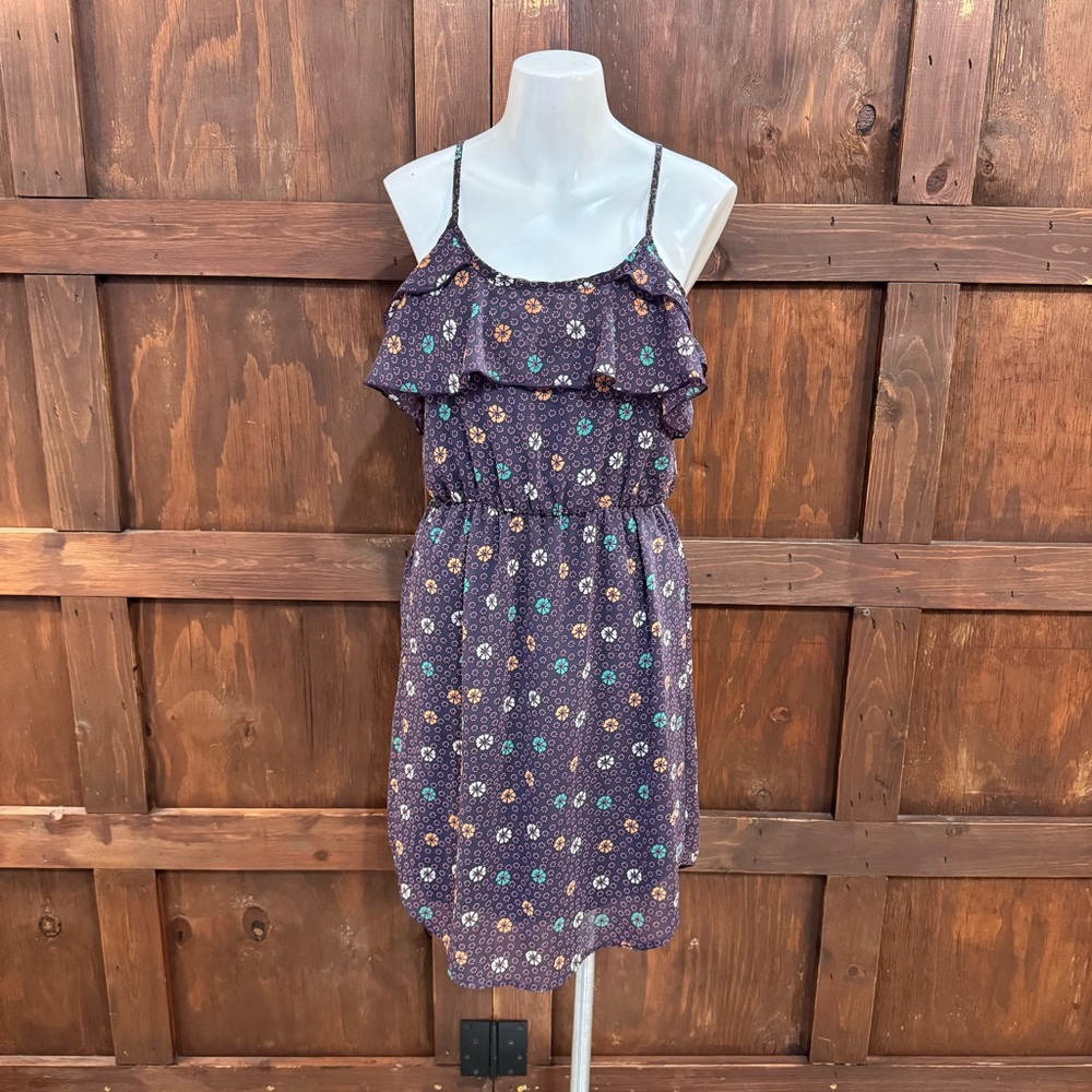 Everly Purple Floral Ruffle Mini Dress